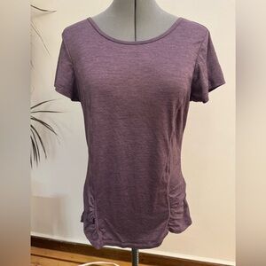 GAIAM Heathered Purple Short Sleeve yoga Top